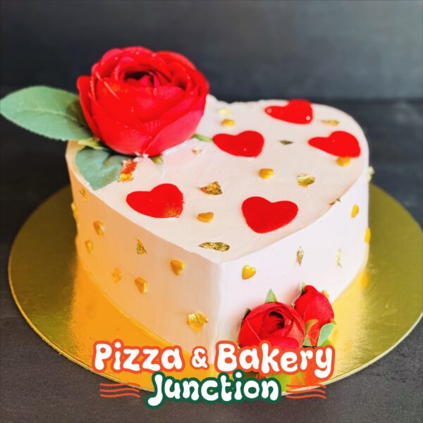 Heart shape Red Rose cake